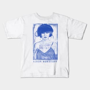 Linda Ronstadt /// Faded Retro 1970s Style Fan Art Design Kids T-Shirt